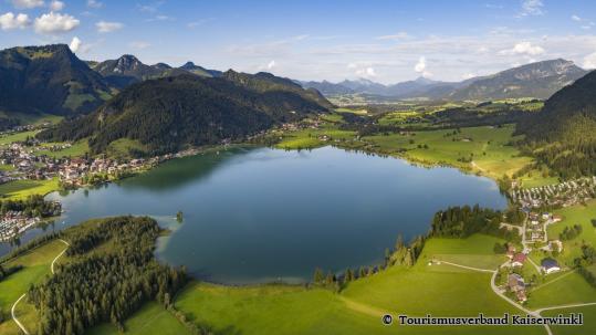 Walchsee von oben, Kaiserwinkel Region, Kaisergebirge